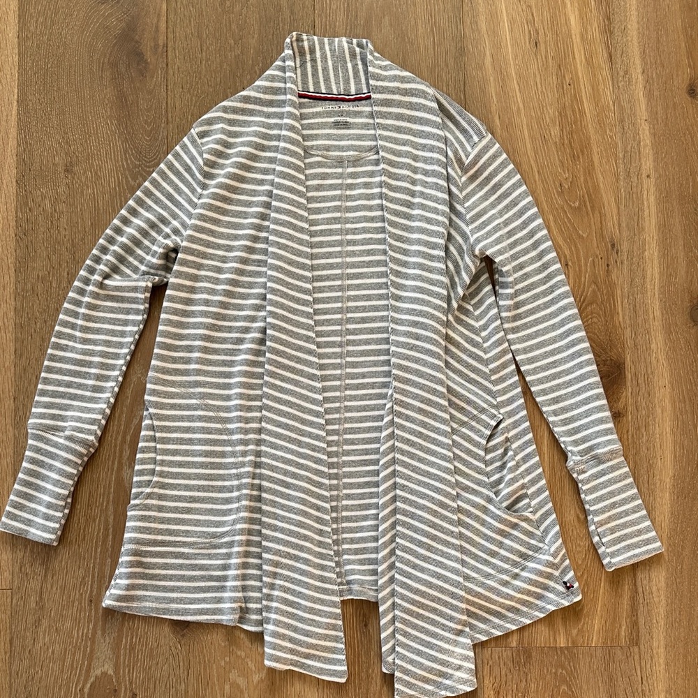 Tommy Hilfiger Gray Striped Cardigan